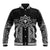 Hawaii And Philippines Together Baseball Jacket Polynesian Pattern With Filipino Barong Black