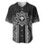 Hawaii And Philippines Together Baseball Jersey Polynesian Pattern With Filipino Barong Black