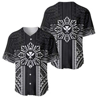 Hawaii And Philippines Together Baseball Jersey Polynesian Pattern With Filipino Barong Black LT05 - Polynesian Pride