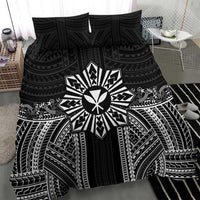 Hawaii And Philippines Together Bedding Set Polynesian Pattern With Filipino Barong Black LT05 - Polynesian Pride