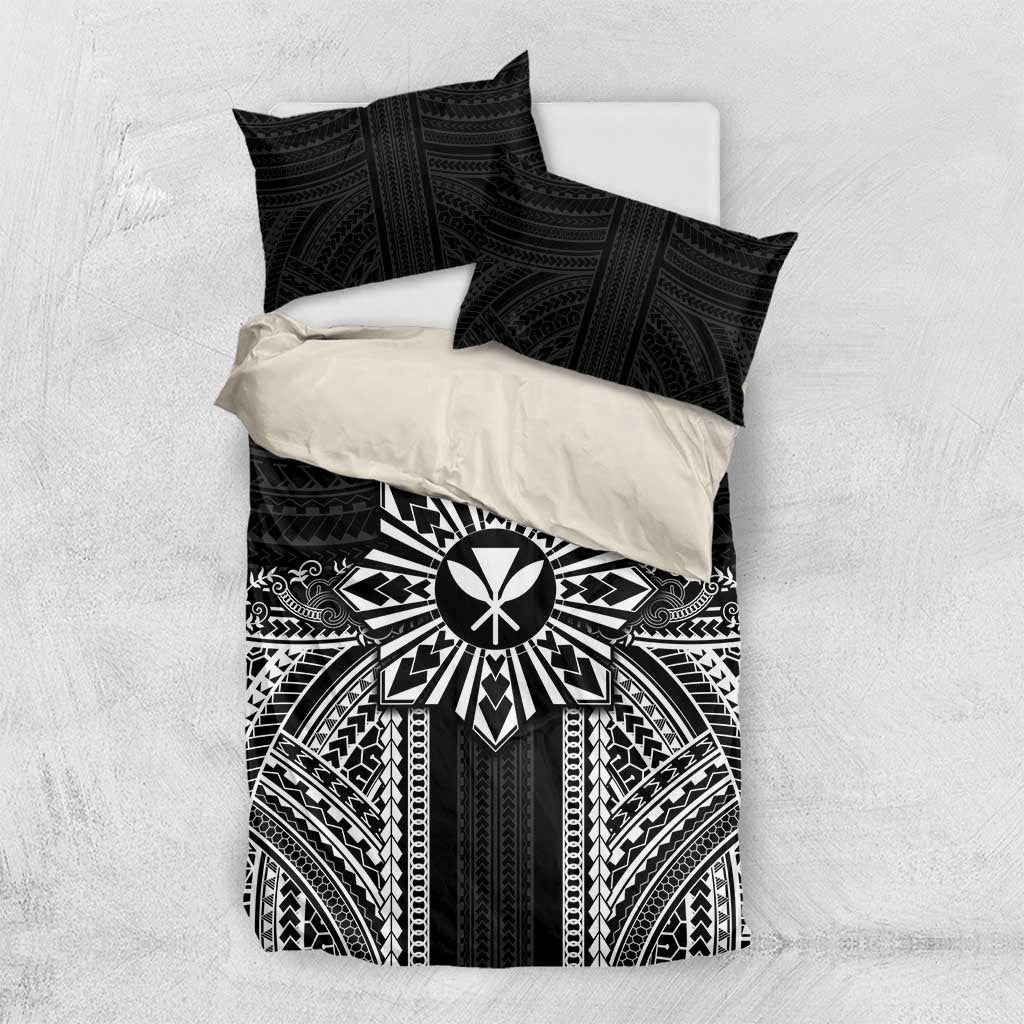 Hawaii And Philippines Together Bedding Set Polynesian Pattern With Filipino Barong Black LT05 US Twin 172cm x 218cm Black - Polynesian Pride