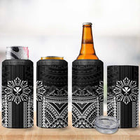 Hawaii And Philippines Together 4 in 1 Can Cooler Tumbler Polynesian Pattern With Filipino Barong Black LT05 - Polynesian Pride