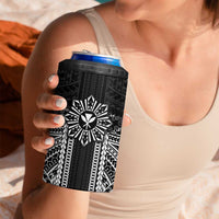 Hawaii And Philippines Together 4 in 1 Can Cooler Tumbler Polynesian Pattern With Filipino Barong Black LT05 - Polynesian Pride