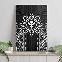 Hawaii And Philippines Together Canvas Wall Art Polynesian Pattern With Filipino Barong Black LT05 - Polynesian Pride