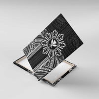 Hawaii And Philippines Together Canvas Wall Art Polynesian Pattern With Filipino Barong Black LT05 With Frame Black - Polynesian Pride