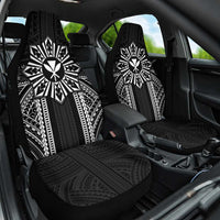 Hawaii And Philippines Together Car Seat Cover Polynesian Pattern With Filipino Barong Black LT05 One Size Black - Polynesian Pride