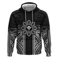 Hawaii And Philippines Together Hoodie Polynesian Pattern With Filipino Barong Black LT05 Pullover Hoodie Black - Polynesian Pride