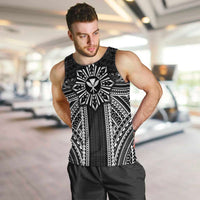 Hawaii And Philippines Together Men Tank Top Polynesian Pattern With Filipino Barong Black LT05 Black - Polynesian Pride