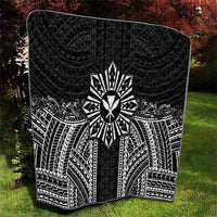Hawaii And Philippines Together Quilt Polynesian Pattern With Filipino Barong Black LT05 - Polynesian Pride