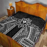 Hawaii And Philippines Together Quilt Polynesian Pattern With Filipino Barong Black LT05 - Polynesian Pride