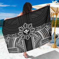 Hawaii And Philippines Together Sarong Polynesian Pattern With Filipino Barong Black LT05 One Size 44 x 66 inches Black - Polynesian Pride