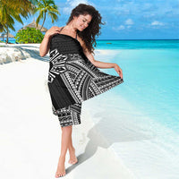 Hawaii And Philippines Together Sarong Polynesian Pattern With Filipino Barong Black LT05 - Polynesian Pride