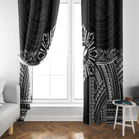 Hawaii And Philippines Together Window Curtain Polynesian Pattern With Filipino Barong Black LT05 - Polynesian Pride