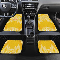 Personalised Anastasis College Car Mats Tonga Ngatu Pattern LT05 Set 4pcs Yellow - Polynesian Pride