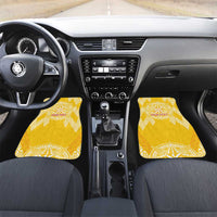 Personalised Anastasis College Car Mats Tonga Ngatu Pattern LT05 Set 2pcs - Front Yellow - Polynesian Pride
