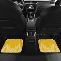 Personalised Anastasis College Car Mats Tonga Ngatu Pattern LT05 Set 2pcs - Back Yellow - Polynesian Pride