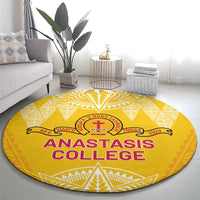 Anastasis College Round Carpet Tonga Ngatu Pattern LT05 - Polynesian Pride