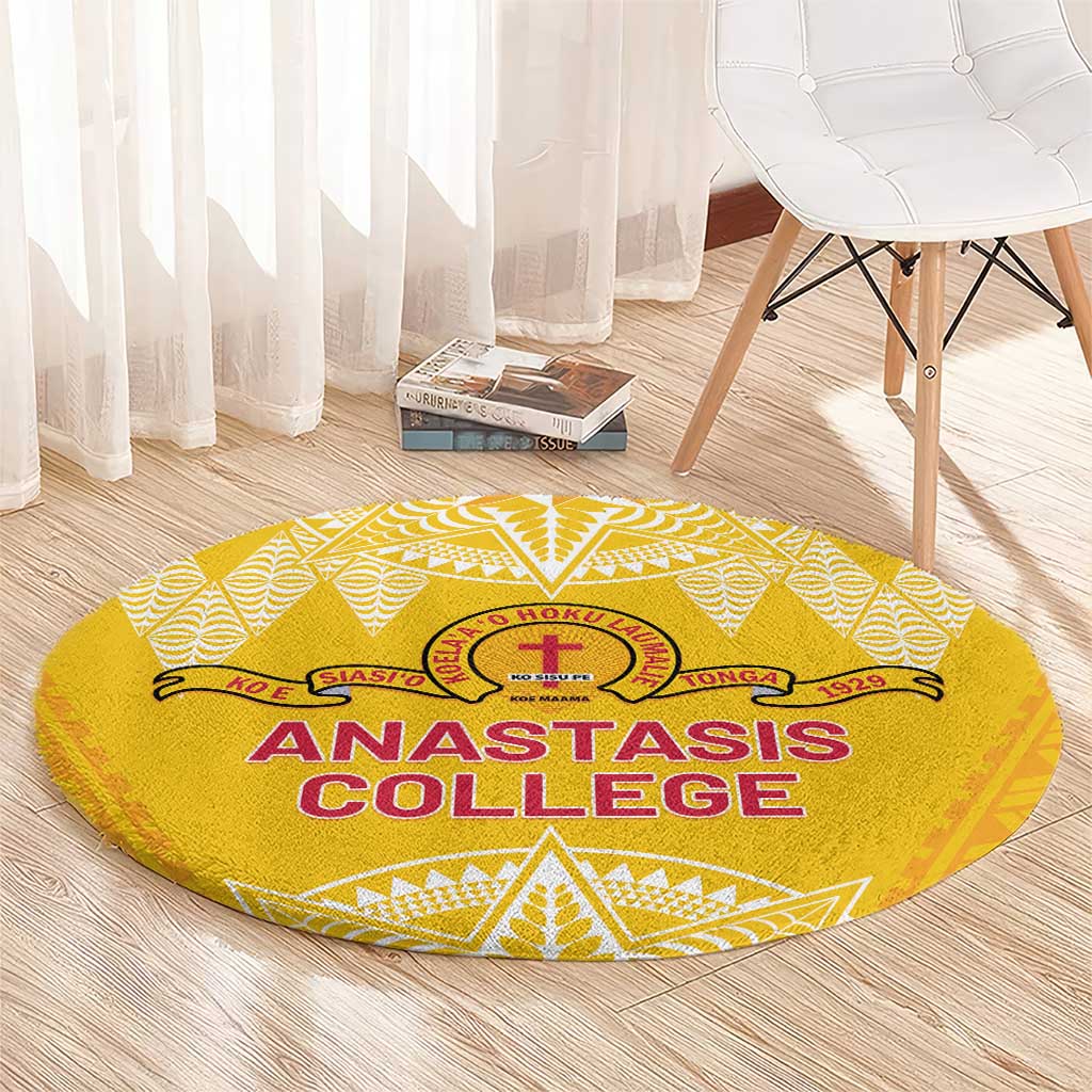 Anastasis College Round Carpet Tonga Ngatu Pattern LT05 - Polynesian Pride