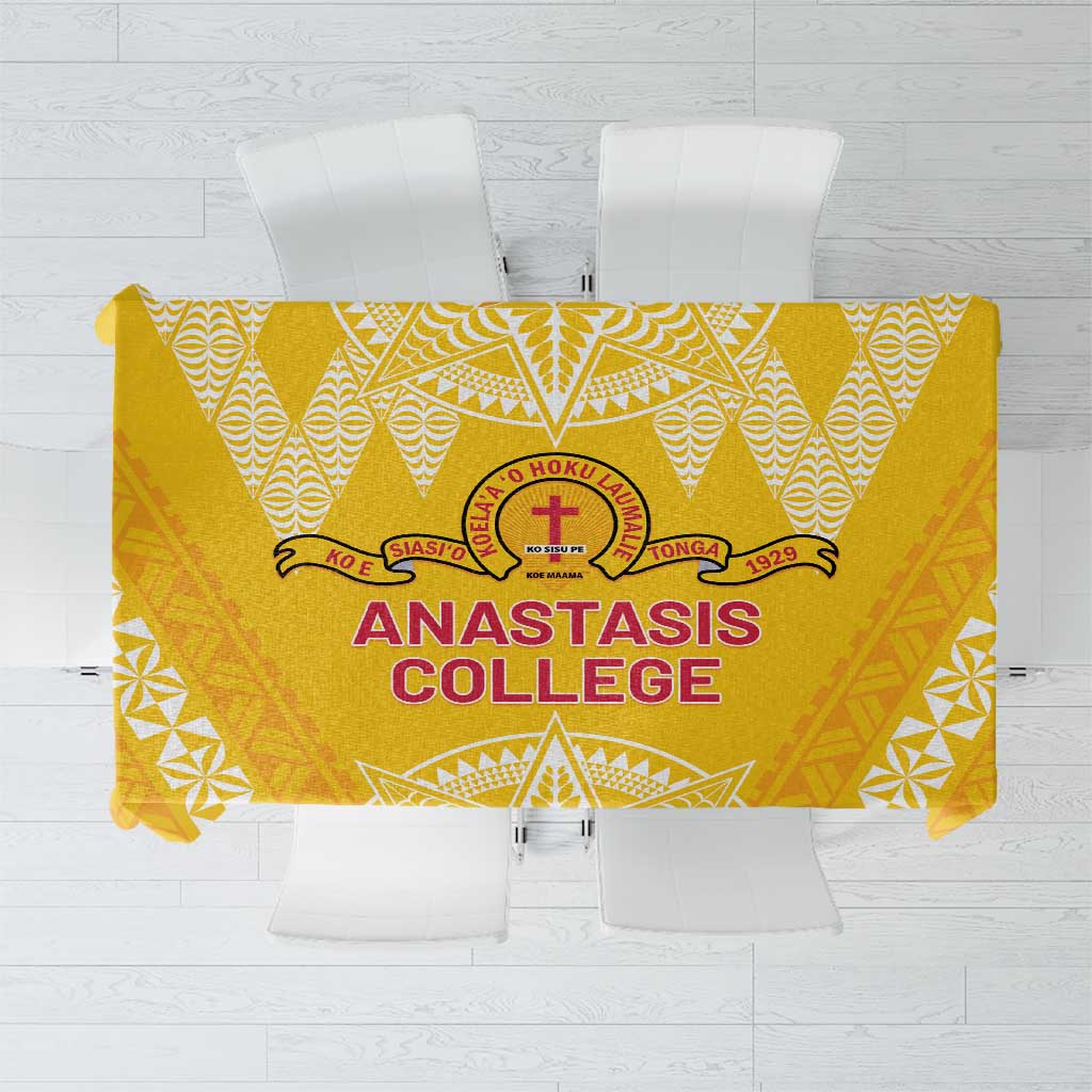 Anastasis College Tablecloth Tonga Ngatu Pattern LT05 Yellow - Polynesian Pride