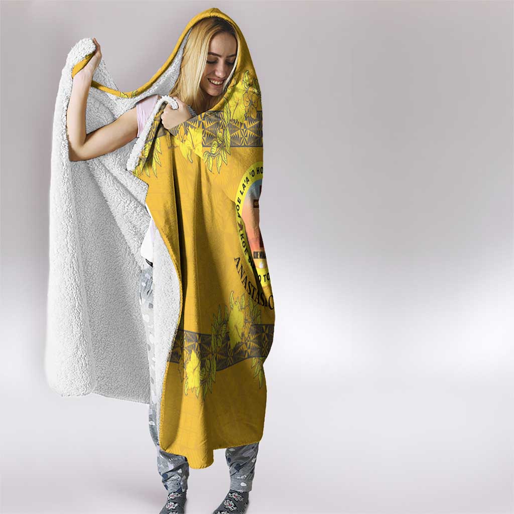 Tonga Anastasis College Hooded Blanket Tongan Ngatu Kupesi Pattern LT05 - Polynesian Pride