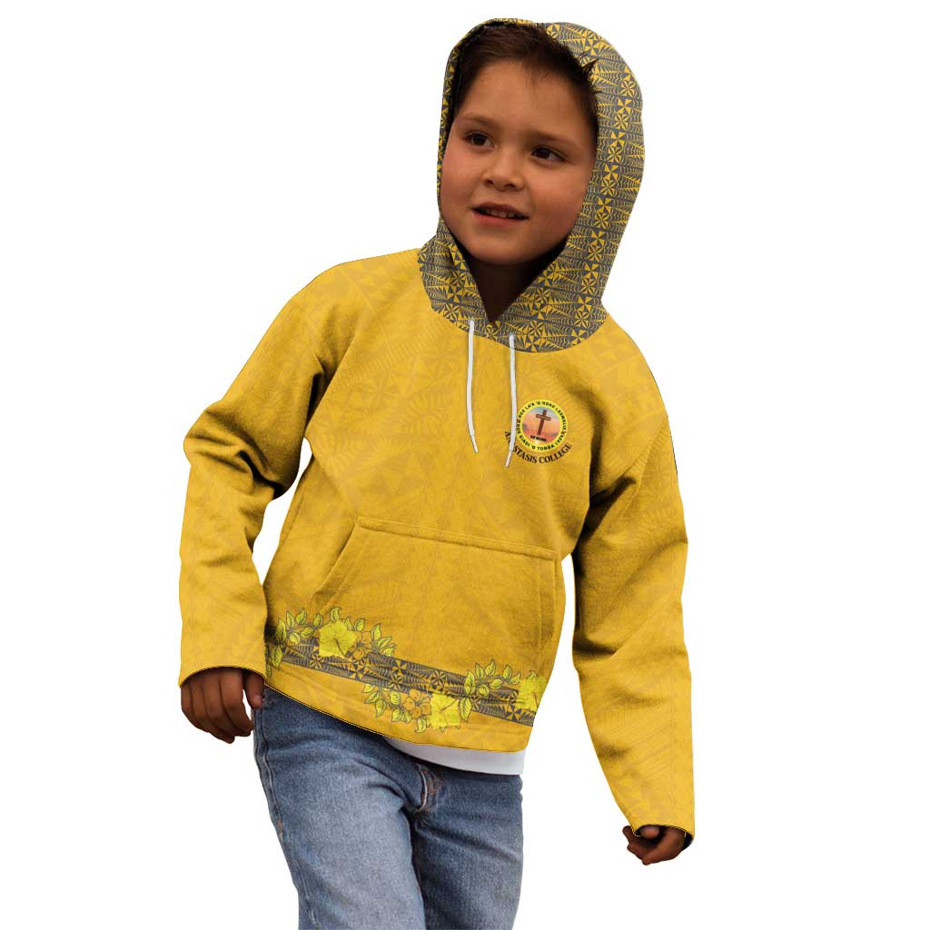 Tonga Anastasis College Kid Hoodie Tongan Ngatu Kupesi Pattern LT05 - Polynesian Pride