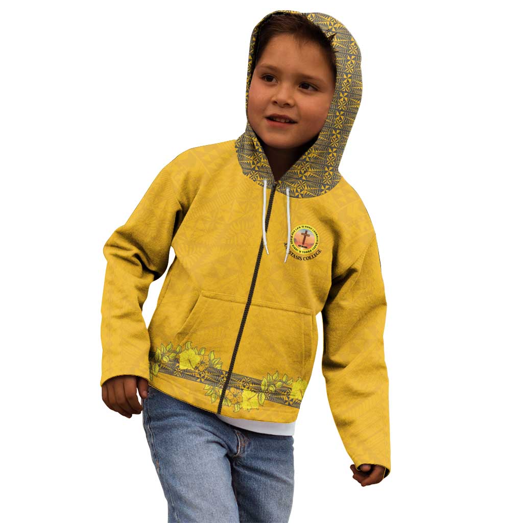 Tonga Anastasis College Kid Hoodie Tongan Ngatu Kupesi Pattern LT05 - Polynesian Pride
