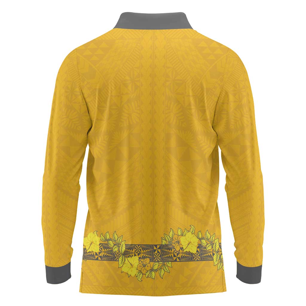 Tonga Anastasis College Long Sleeve Polo Shirt Tongan Ngatu Kupesi Pattern LT05 - Polynesian Pride