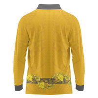 Tonga Anastasis College Long Sleeve Polo Shirt Tongan Ngatu Kupesi Pattern LT05 - Polynesian Pride