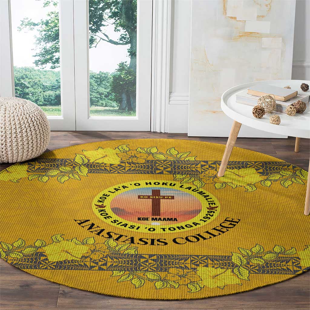 Tonga Anastasis College Round Carpet Tongan Ngatu Kupesi Pattern LT05 - Polynesian Pride