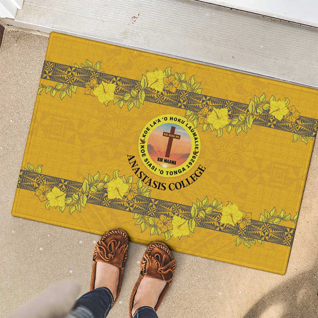 Tonga Anastasis College Rubber Doormat Tongan Ngatu Kupesi Pattern LT05 - Polynesian Pride