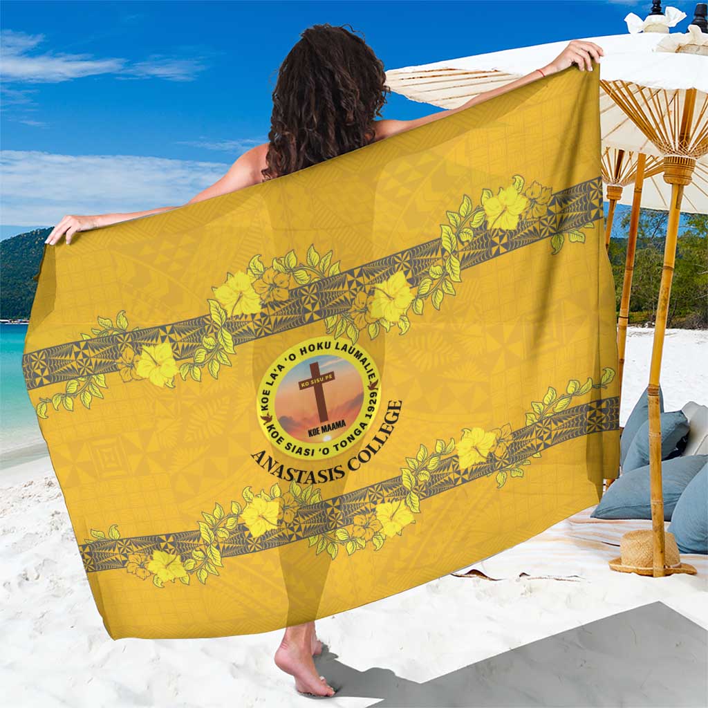 Tonga Anastasis College Sarong Tongan Ngatu Kupesi Pattern LT05 One Size 44 x 66 inches Yellow - Polynesian Pride