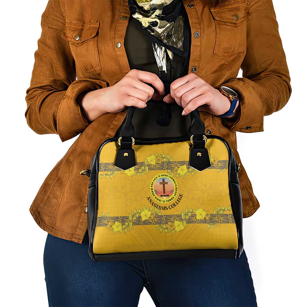 Tonga Anastasis College Shoulder Handbag Tongan Ngatu Kupesi Pattern LT05 - Polynesian Pride