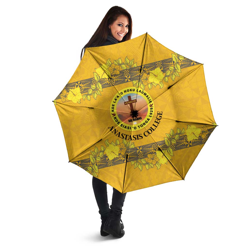 Tonga Anastasis College Umbrella Tongan Ngatu Kupesi Pattern LT05 - Polynesian Pride