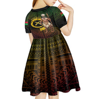 Personalised Vanuatu Custom Chiefs Day Kid Short Sleeve Dress Pig Tusk Simple Style LT05 - Polynesian Pride