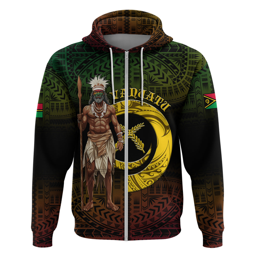 Personalised Vanuatu Custom Chiefs Day Zip Hoodie Pig Tusk Simple Style LT05 Zip Hoodie Black - Polynesian Pride