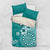 Cook Islands Bedding Set Teal Hibiscus And Stars