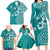 Cook Islands Family Matching Long Sleeve Bodycon Dress and Hawaiian Shirt Teal Hibiscus And Stars