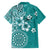 Cook Islands Family Matching Long Sleeve Bodycon Dress and Hawaiian Shirt Teal Hibiscus And Stars