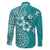 Cook Islands Family Matching Long Sleeve Bodycon Dress and Hawaiian Shirt Teal Hibiscus And Stars