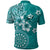 Cook Islands Polo Shirt Teal Hibiscus And Stars