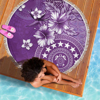 Cook Islands Beach Blanket Purple Hibiscus And Stars LT05 - Polynesian Pride