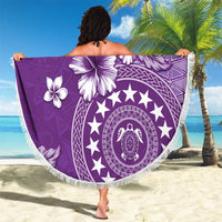 Cook Islands Beach Blanket Purple Hibiscus And Stars LT05 - Polynesian Pride