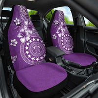 Cook Islands Car Seat Cover Purple Hibiscus And Stars LT05 One Size Purple - Polynesian Pride