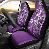 Cook Islands Car Seat Cover Purple Hibiscus And Stars LT05 - Polynesian Pride