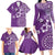 Cook Islands Family Matching Long Sleeve Bodycon Dress and Hawaiian Shirt Purple Hibiscus And Stars