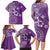 Cook Islands Family Matching Long Sleeve Bodycon Dress and Hawaiian Shirt Purple Hibiscus And Stars