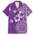 Cook Islands Family Matching Long Sleeve Bodycon Dress and Hawaiian Shirt Purple Hibiscus And Stars