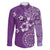 Cook Islands Family Matching Long Sleeve Bodycon Dress and Hawaiian Shirt Purple Hibiscus And Stars