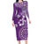 Cook Islands Family Matching Long Sleeve Bodycon Dress and Hawaiian Shirt Purple Hibiscus And Stars