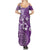 Cook Islands Family Matching Summer Maxi Dress and Hawaiian Shirt Purple Hibiscus And Stars